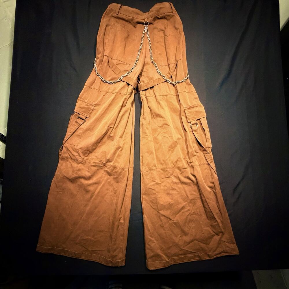 The Ragged Priest Wide Leg Cargo Pants Womens 8 Double Chain - Picture 10 of 10